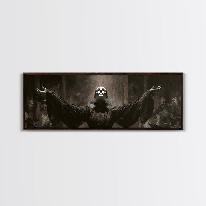 The Marionette Master, Dark Symbolist Art, Extra Wide Wall Art, Macabre Wall Art, Framed Canvas Print, Halloween Wall Art