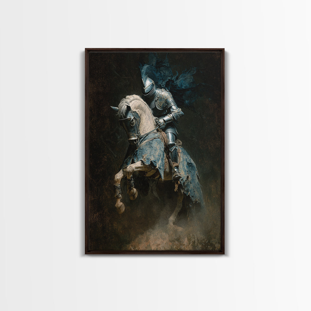 The Spectral Knight, Dark Romantic Horror Art, Vertical Wall Art, Dark Halloween Decor, Canvas Print, Halloween Wall Art, Horror Wall Art