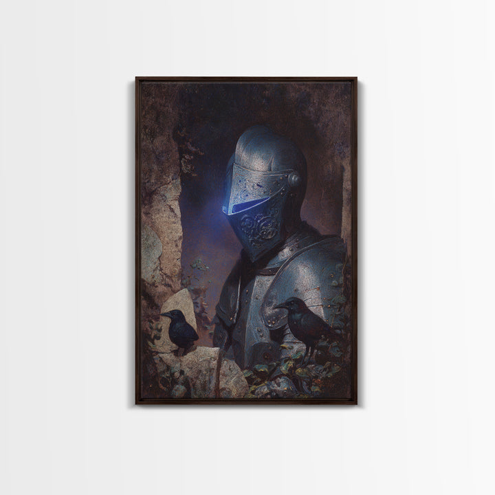 The Spectral Knight, Expressionist Gothic Art, Vertical Wall Art, Gothic Horror Wall Art, Canvas Print, Halloween Wall Art