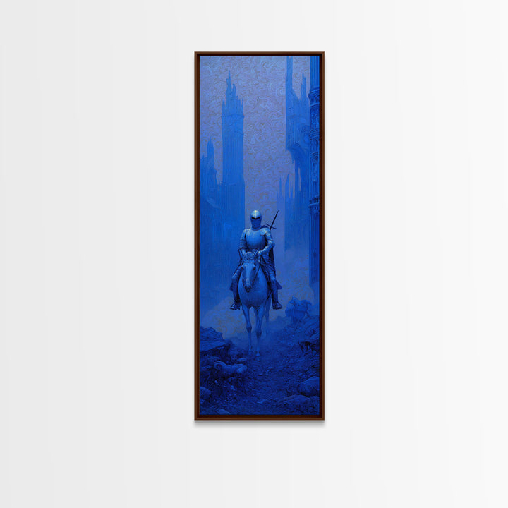 The Spectral Knight, Surreal Apocalyptic Art, Tall Narrow Wall Art, Dark Fantasy Wall Art, Canvas Print, Halloween Wall Art