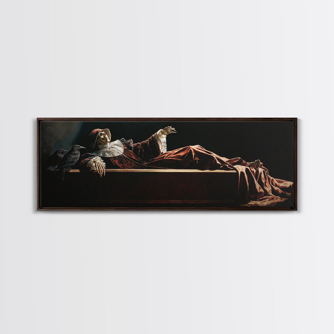 The Coffin Sleeper, Danse Macabre Art, Extra Wide Wall Art, Dark Fantasy Wall Art, Framed Canvas Print, Dark Fantasy Art