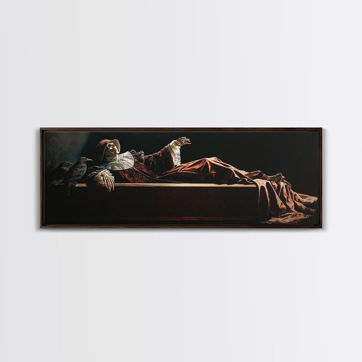 The Coffin Sleeper, Danse Macabre Art, Extra Wide Wall Art, Dark Fantasy Wall Art, Framed Canvas Print, Dark Fantasy Art