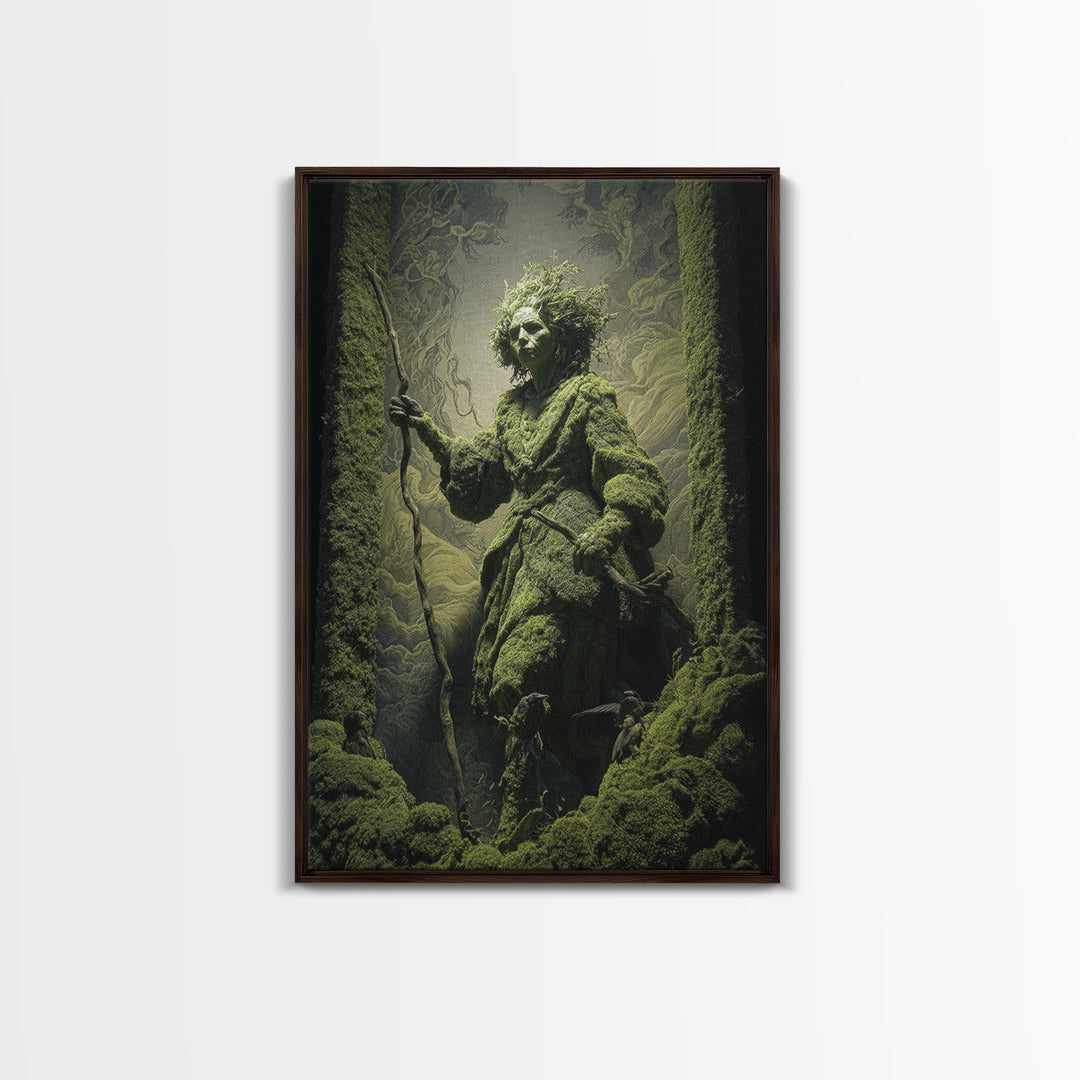 The Swamp Witch, Visionary Gothic Art, Vertical Wall Art, Dark Fantasy Wall Art, Canvas Print, Halloween Wall Art, Macabre Wall Art