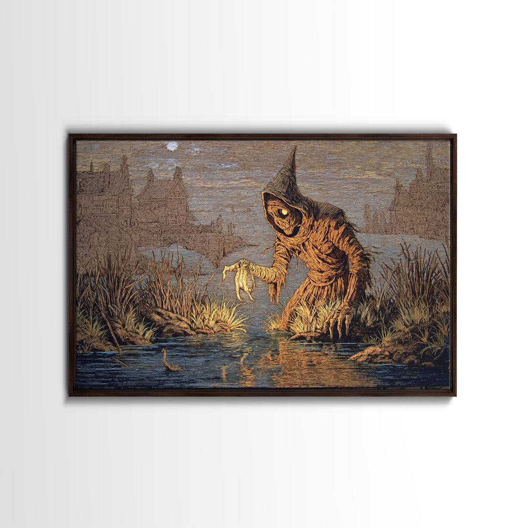 The Bog Mummy, Victorian Macabre Art, Landscape Wall Art, Dark Fantasy Wall Art, Canvas Print, Halloween Wall Art, Horror Wall Art