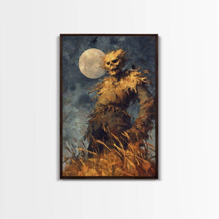 The Harvest Demon, Dark Romantic Horror Art, Vertical Wall Art, Dark Fantasy Wall Art, Framed Canvas Print, Halloween Wall Art