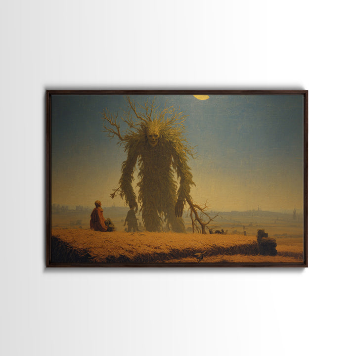 The Harvest Demon, Romantic Gothic Landscape, Landscape Wall Art, Dark Fantasy Wall Art, Framed Canvas Print, Halloween Wall Art