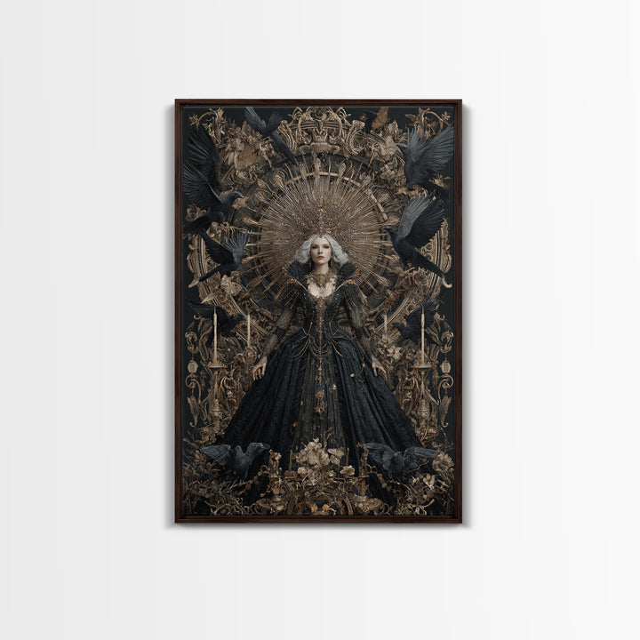 The Spider Queen, Ornate Symbolist Art, Vertical Wall Art, Macabre Wall Art, Canvas Print, Halloween Wall Art, Gothic Home Decor