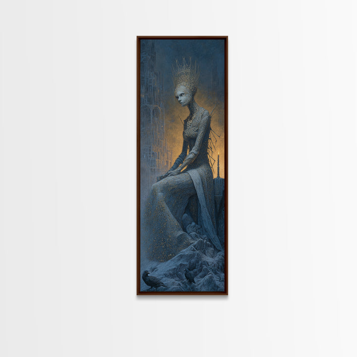 The Spider Queen, Surreal Apocalyptic Art, Tall Narrow Wall Art, Gothic Horror Wall Art, Canvas Print, Halloween Wall Art