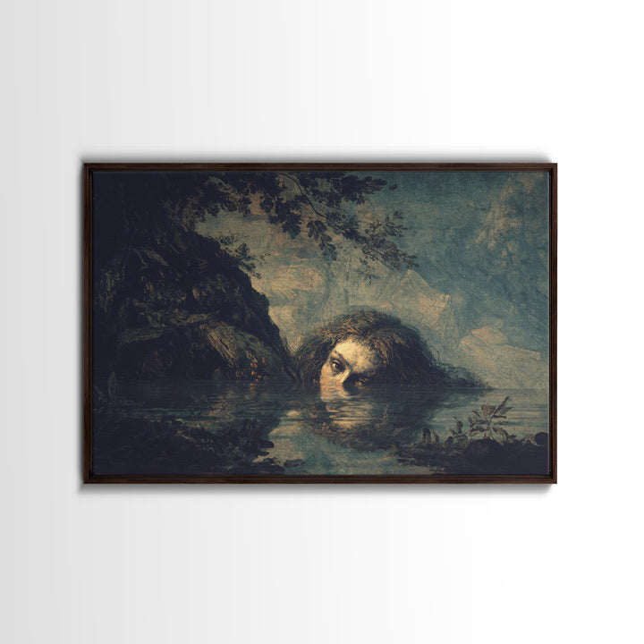 The Lake Phantom, Baroque Witchcraft Art, Landscape Wall Art, Gothic Horror Wall Art, Canvas Print, Halloween Wall Art