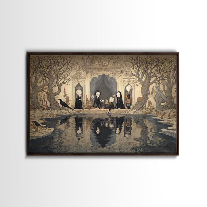 The Lake Phantom, Victorian Macabre Art, Landscape Wall Art, Gothic Horror Wall Art, Canvas Print, Halloween Wall Art, Dark Fantasy Art