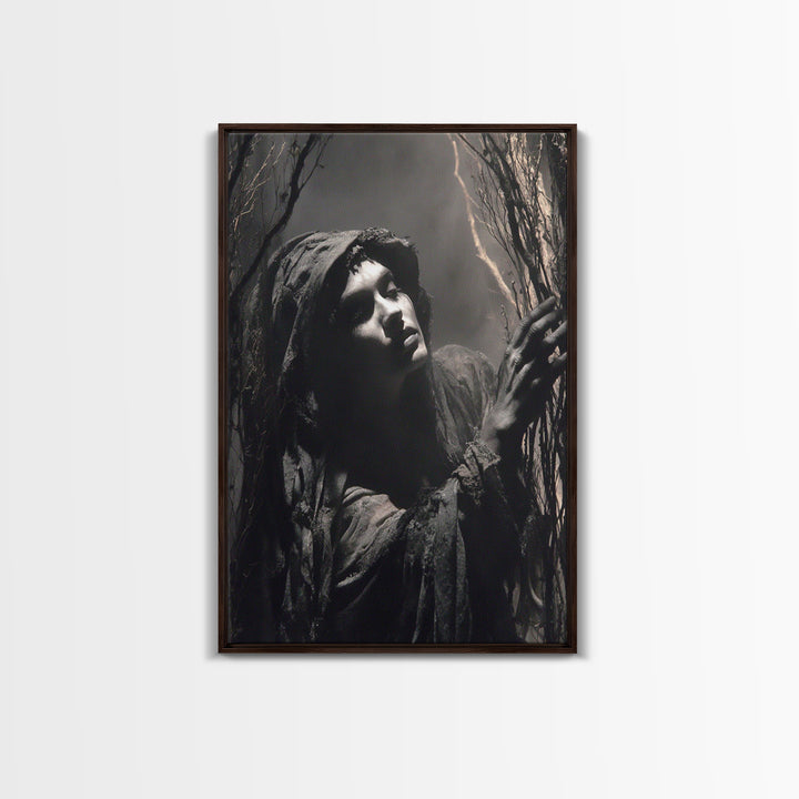 The Salt-Marsh Witch, Gothic Nightmare Art, Vertical Wall Art, Gothic Horror Wall Art, Canvas Print, Halloween Wall Art