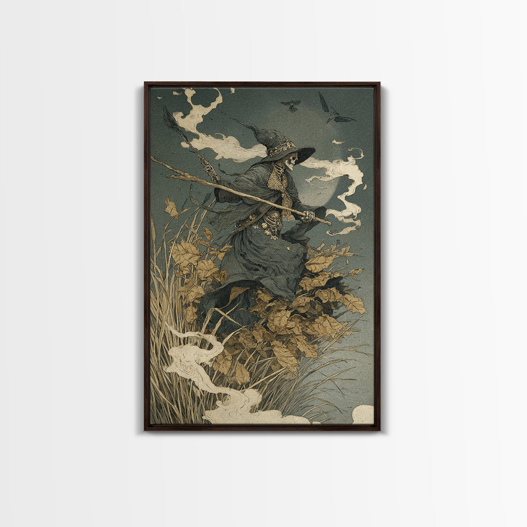The Salt-Marsh Witch, Decadent Gothic Art, Vertical Wall Art, Dark Halloween Decor, Canvas Print, Halloween Wall Art, Horror Wall Art