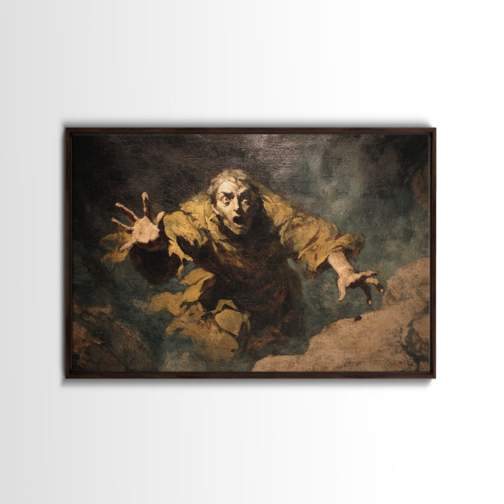 The Stone-Circle Spirit, Gothic Nightmare Art, Landscape Wall Art, Dark Fantasy Wall Art, Framed Canvas Print, Halloween Wall Art