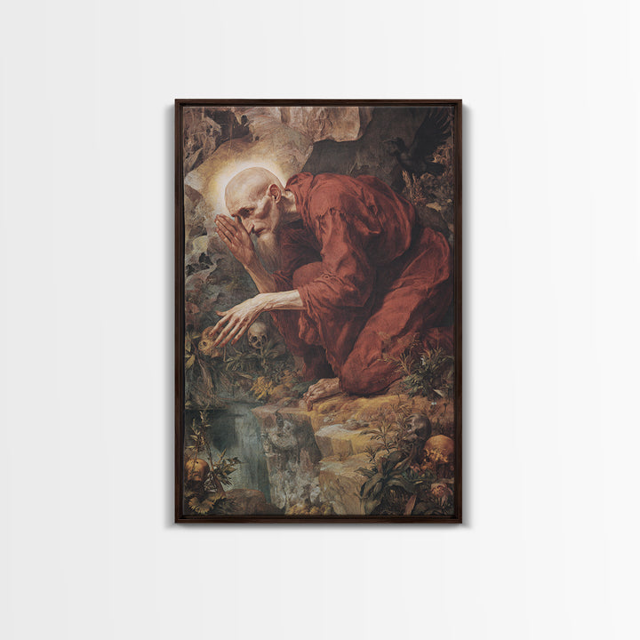 The Cave Oracle, Dark Renaissance Art, Vertical Wall Art, Gothic Horror Wall Art, Canvas Print, Halloween Wall Art
