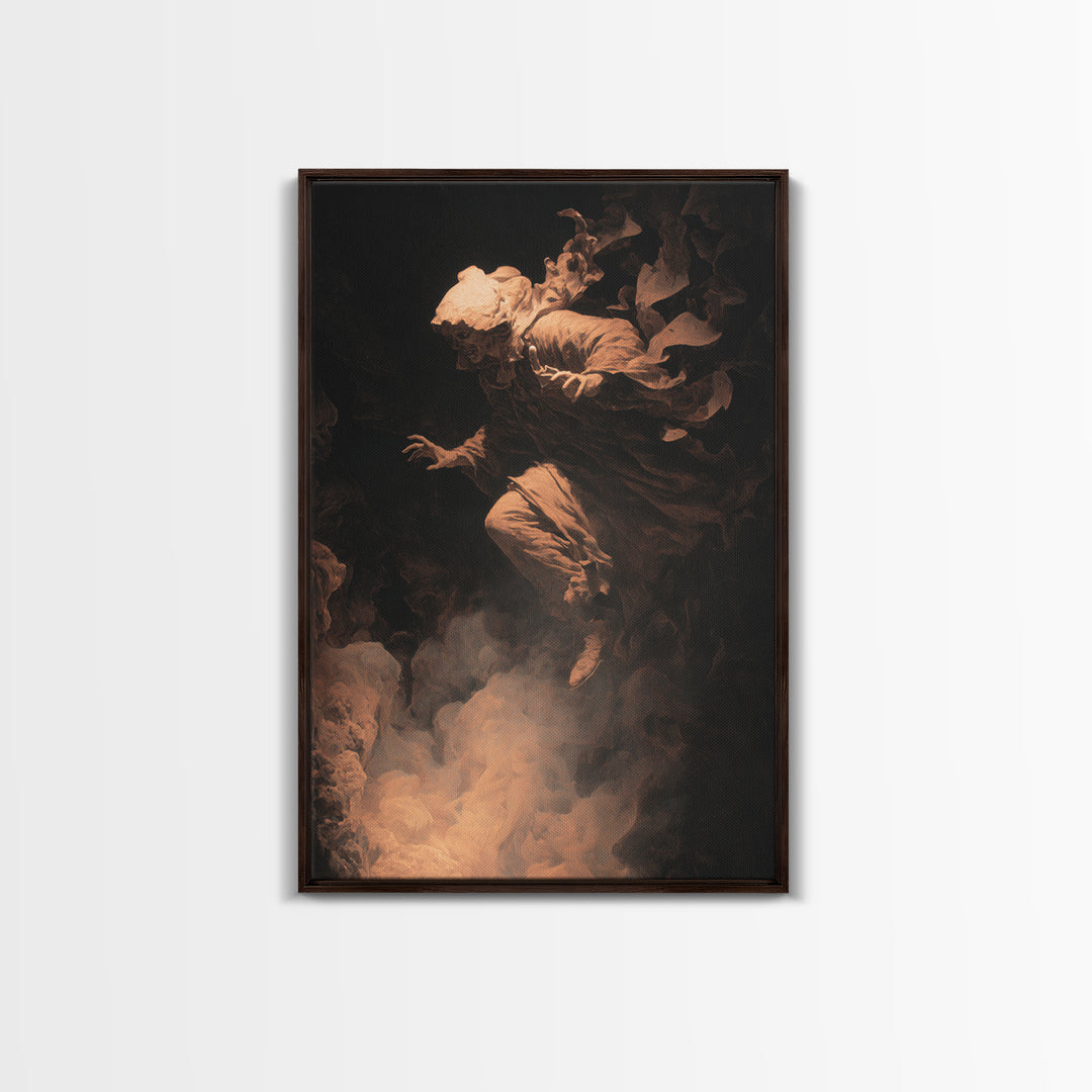 The Cave Oracle, Gothic Nightmare Art, Vertical Wall Art, Dark Halloween Decor, Canvas Print, Halloween Wall Art, Macabre Wall Art