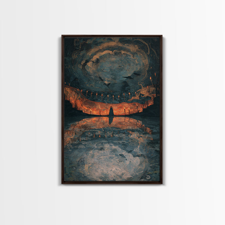 The Cave Oracle, Expressionist Gothic Art, Vertical Wall Art, Gothic Horror Wall Art, Canvas Print, Halloween Wall Art
