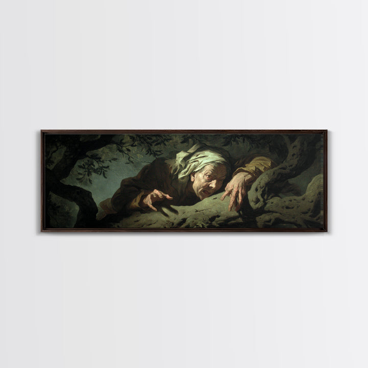 The Orchard Hag, Gothic Nightmare Art, Extra Wide Wall Art, Macabre Wall Art, Canvas Print, Halloween Wall Art, Gothic Home Decor