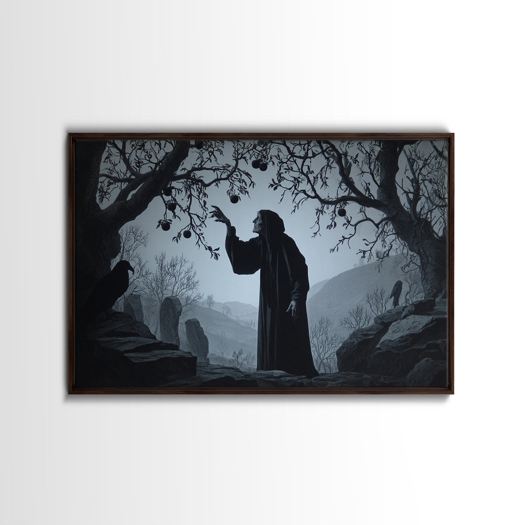 The Orchard Hag, Romantic Gothic Landscape, Landscape Wall Art, Dark Fantasy Wall Art, Canvas Print, Halloween Wall Art