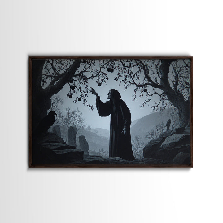 The Orchard Hag, Romantic Gothic Landscape, Landscape Wall Art, Dark Fantasy Wall Art, Canvas Print, Halloween Wall Art