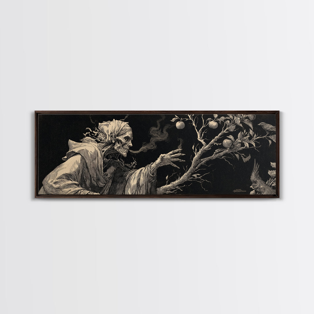 The Orchard Hag, Decadent Gothic Art, Extra Wide Wall Art, Macabre Wall Art, Canvas Print, Halloween Wall Art, Horror Wall Art