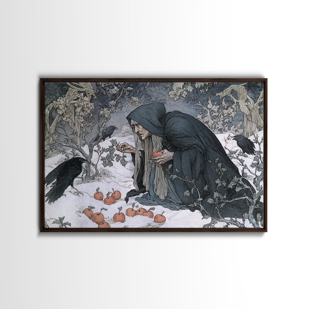 The Orchard Hag, Symbolist Death Art, Landscape Wall Art, Macabre Wall Art, Canvas Print, Halloween Wall Art, Seasonal Home Decor