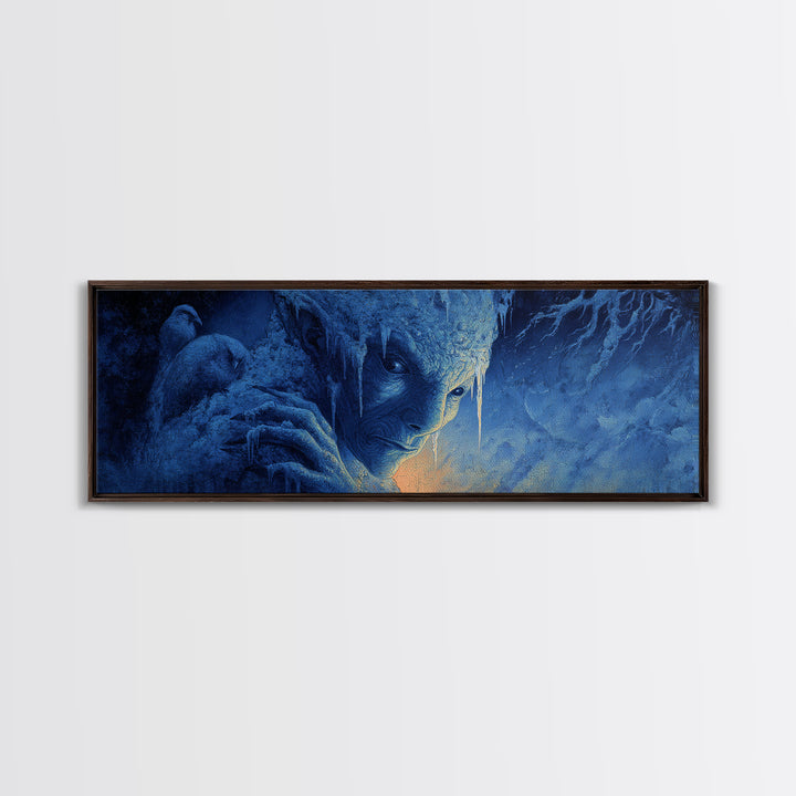 The Frost Goblin, Visionary Gothic Art, Extra Wide Wall Art, Dark Fantasy Wall Art, Canvas Print, Halloween Wall Art, Macabre Wall Art