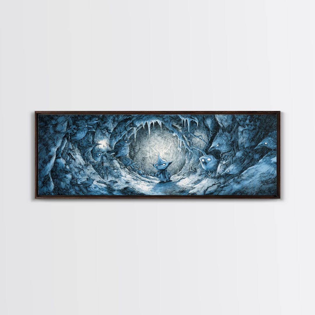The Frost Goblin, Expressionist Nightmare Art, Extra Wide Wall Art, Dark Halloween Decor, Canvas Print, Halloween Wall Art