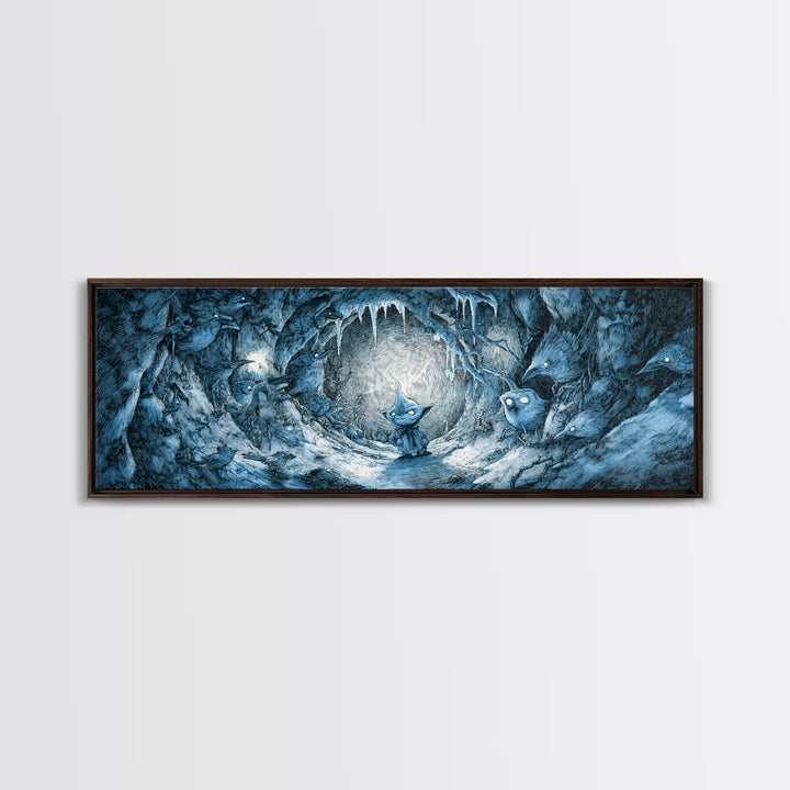 The Frost Goblin, Expressionist Nightmare Art, Extra Wide Wall Art, Dark Halloween Decor, Canvas Print, Halloween Wall Art