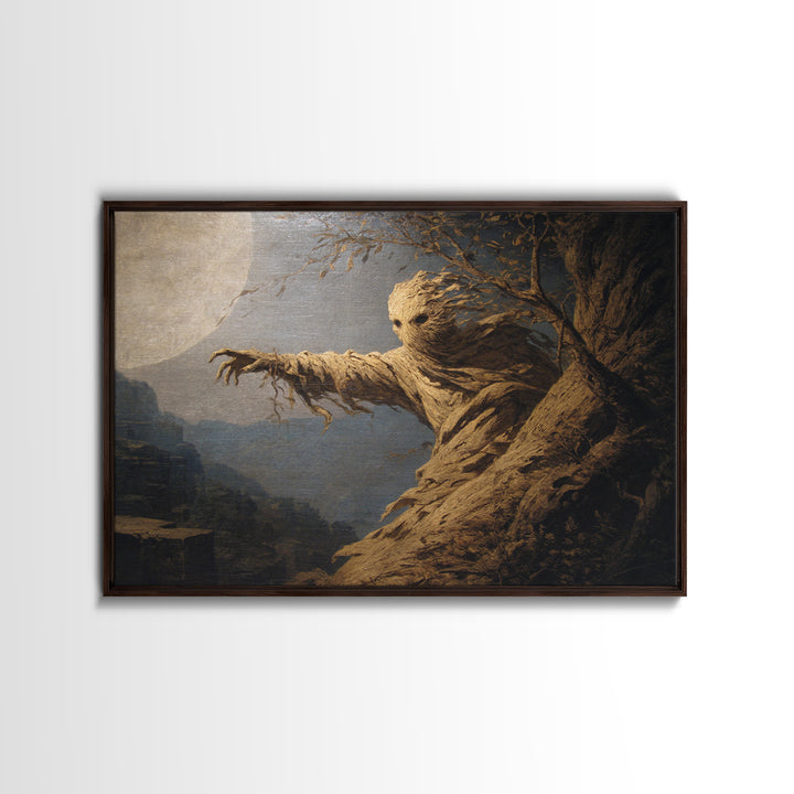 The Hollow-Tree Monster, Romantic Gothic Landscape, Landscape Wall Art, Dark Fantasy Wall Art, Framed Canvas Print