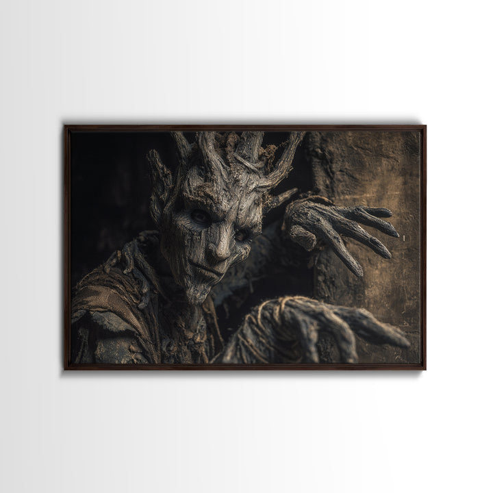 The Hollow-Tree Monster, Surreal Apocalyptic Art, Landscape Wall Art, Dark Halloween Decor, Canvas Print, Halloween Wall Art