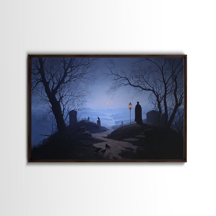 The Crossroads Spirit, Romantic Gothic Landscape, Landscape Wall Art, Gothic Horror Wall Art, Framed Canvas Print