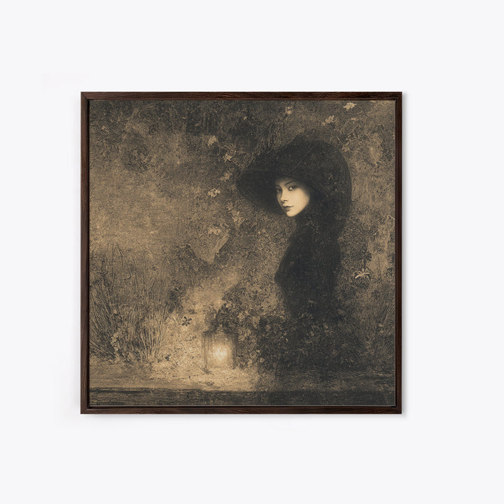 The Crossroads Spirit, Symbolist Dream Art, Square Wall Art, Dark Fantasy Wall Art, Canvas Print, Halloween Wall Art