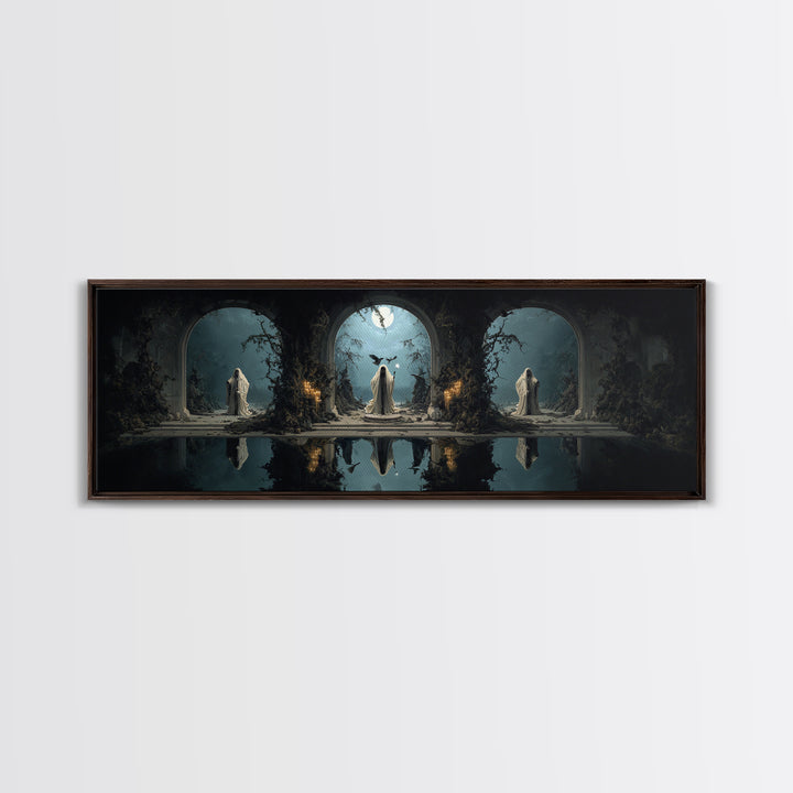 The Crossroads Spirit, Symbolist Gothic Landscape, Extra Wide Wall Art, Dark Fantasy Wall Art, Canvas Print, Halloween Wall Art