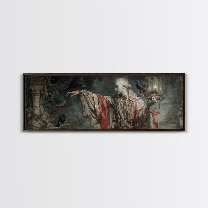 The Crossroads Spirit, Ornate Symbolist Art, Extra Wide Wall Art, Gothic Horror Wall Art, Framed Canvas Print, Halloween Wall Art