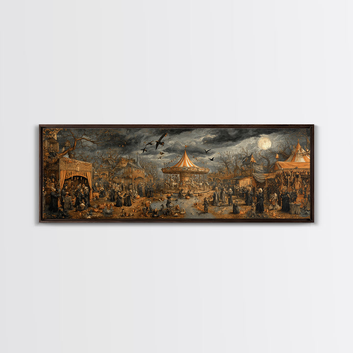 The Abandoned Carnival, Medieval Grotesque Art, Extra Wide Wall Art, Macabre Wall Art, Canvas Print, Halloween Wall Art