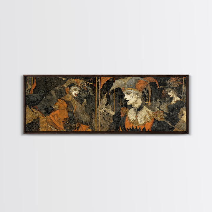 The Abandoned Carnival, Stained Glass Gothic Art, Extra Wide Wall Art, Dark Fantasy Wall Art, Canvas Print, Halloween Wall Art