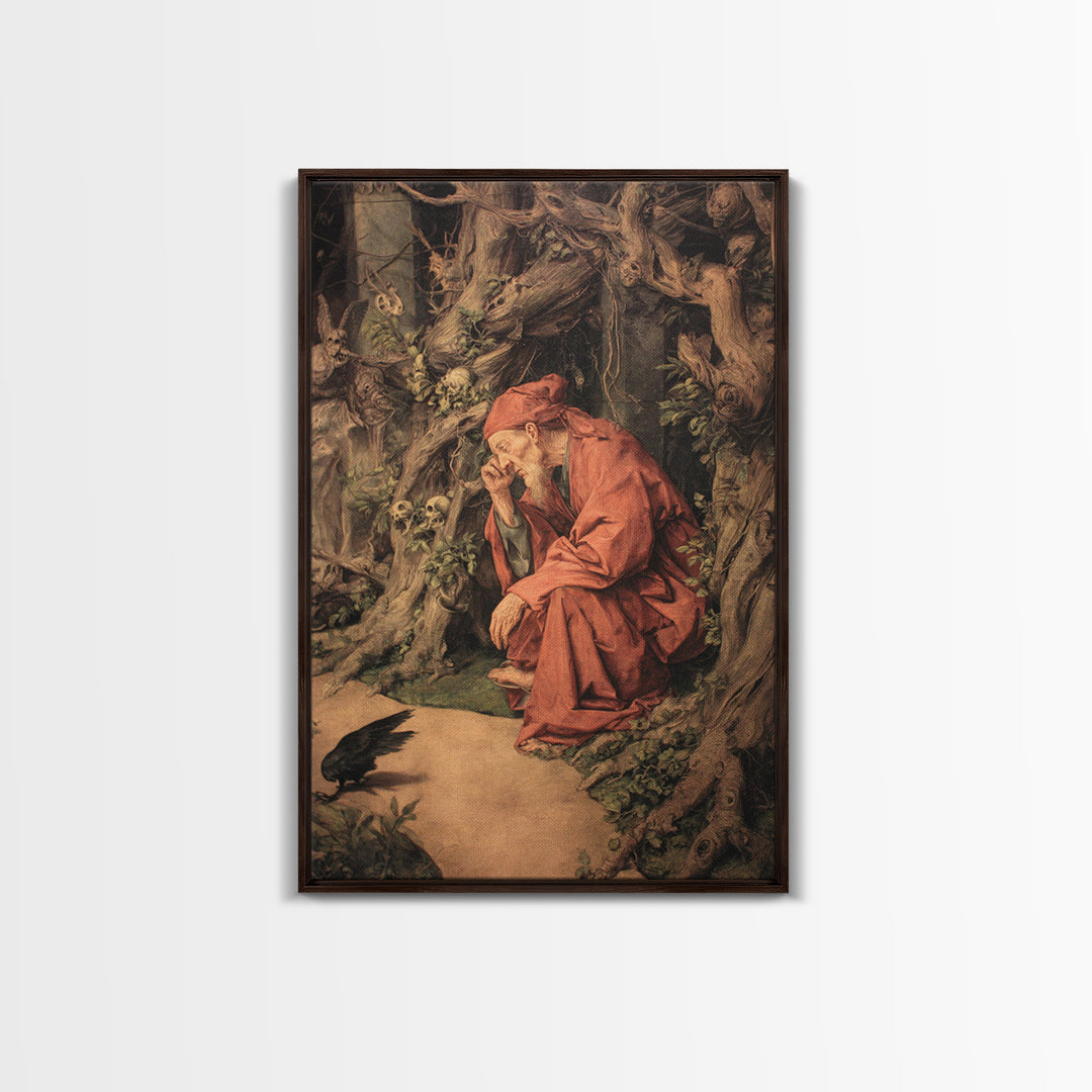 The Witch'S Forest, Dark Renaissance Art, Vertical Wall Art, Dark Halloween Decor, Framed Canvas Print, Halloween Wall Art