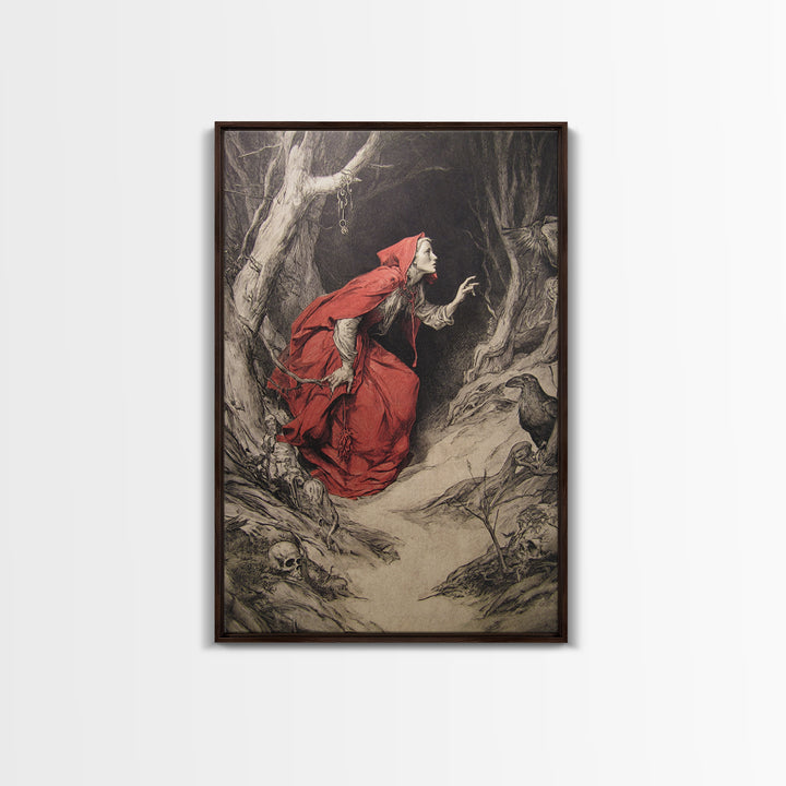 The Witch'S Forest, Decadent Gothic Art, Vertical Wall Art, Dark Fantasy Wall Art, Canvas Print, Halloween Wall Art