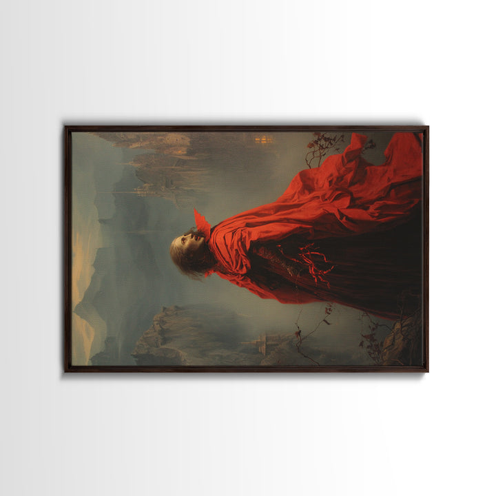 The Vampire Castle, Symbolist Gothic Landscape, Landscape Wall Art, Macabre Wall Art, Canvas Print, Halloween Wall Art, Statement Wall Art