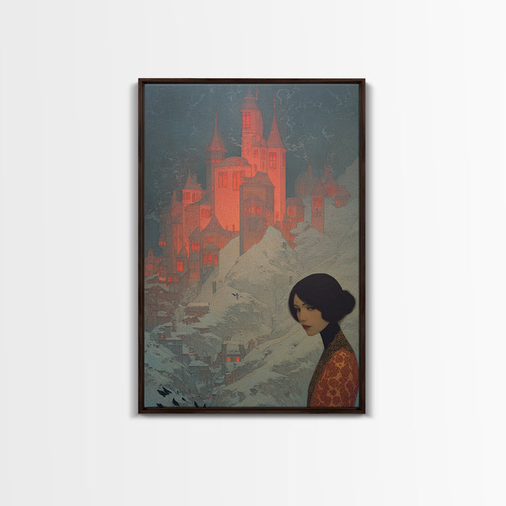 The Vampire Castle, Symbolist Death Art, Vertical Wall Art, Macabre Wall Art, Canvas Print, Halloween Wall Art, Horror Wall Art
