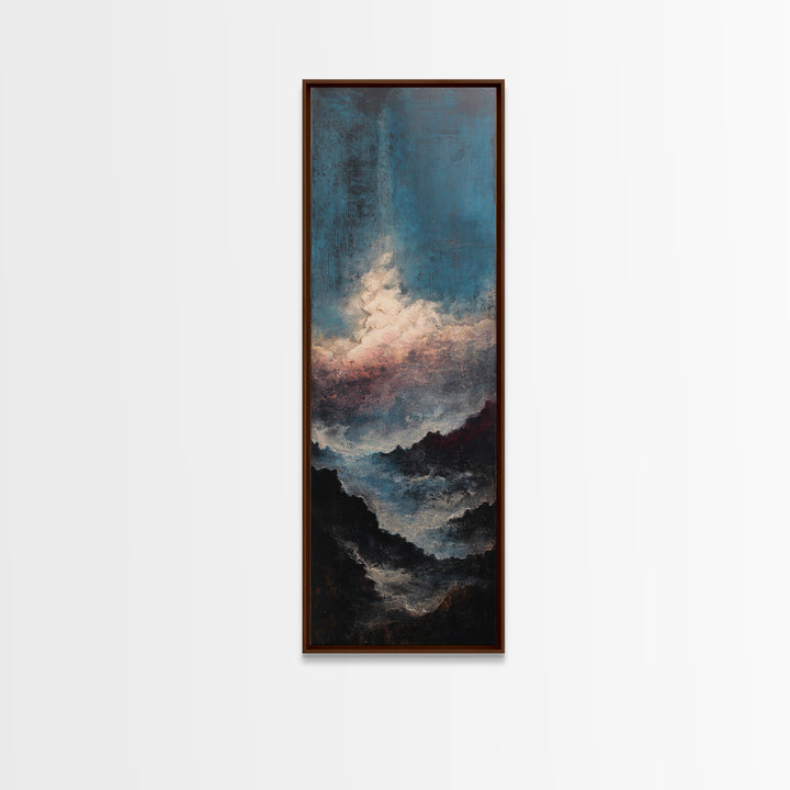 Stormy Sea under a Nearly Black Sky Canvas Print, Dark Art, Fantasy Art, Living Room Decor, Fine Art, Nocturne, DAR-1x3-89