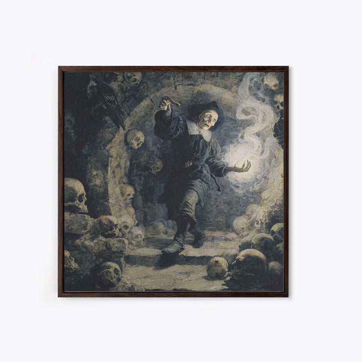 The Endless Catacombs, Danse Macabre Art, Square Wall Art, Macabre Wall Art, Framed Canvas Print, Halloween Wall Art