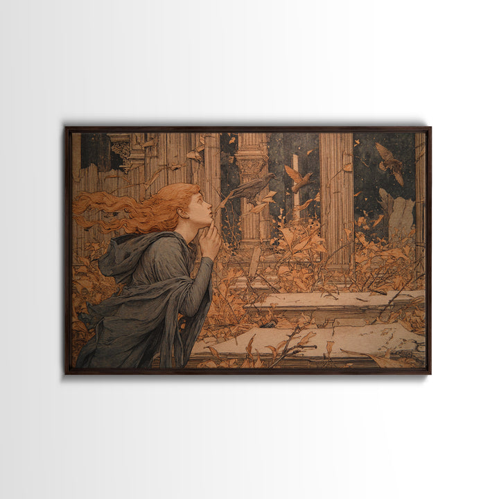 The Overgrown Chapel, Symbolist Death Art, Landscape Wall Art, Gothic Horror Wall Art, Canvas Print, Halloween Wall Art