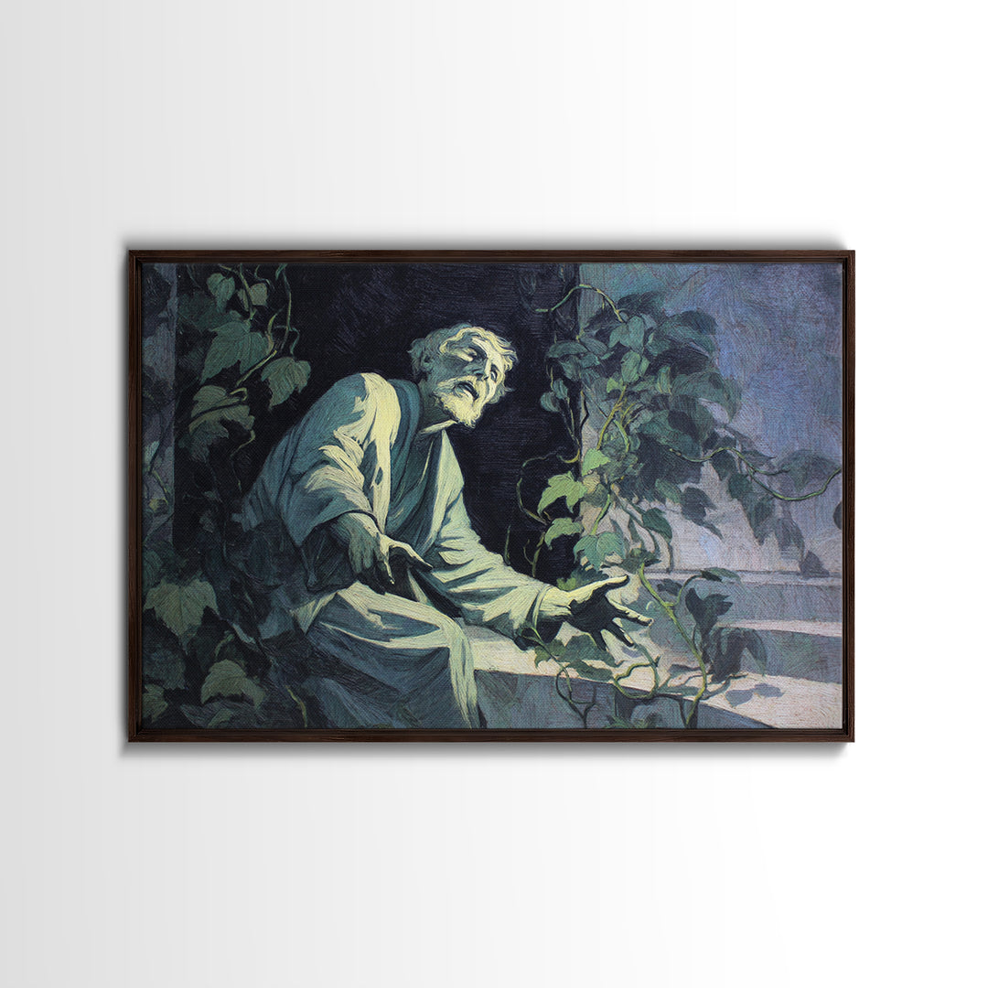 The Overgrown Chapel, Expressionist Gothic Art, Landscape Wall Art, Gothic Horror Wall Art, Canvas Print, Halloween Wall Art