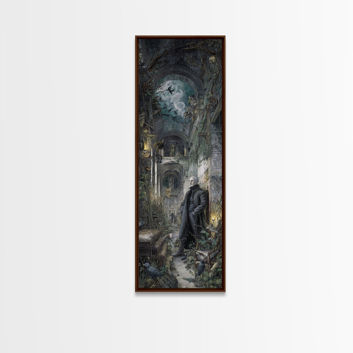 The Derelict Asylum, Medieval Grotesque Art, Tall Narrow Wall Art, Dark Halloween Decor, Canvas Print, Halloween Wall Art
