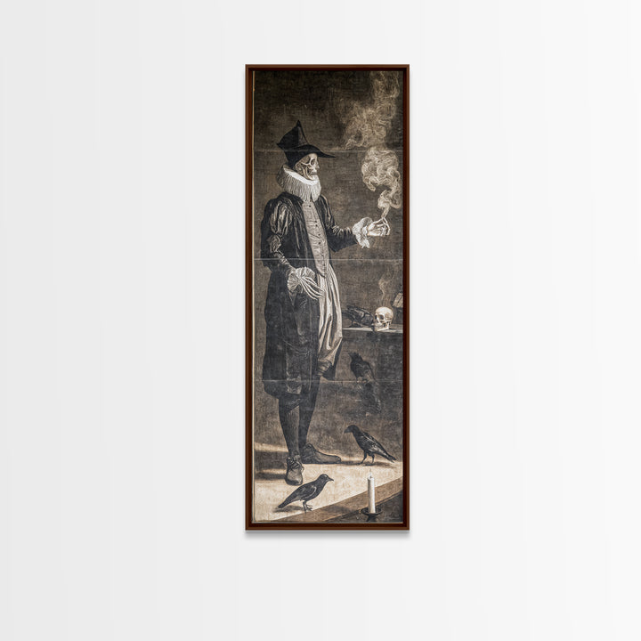 The Haunted Hotel, Danse Macabre Art, Tall Narrow Wall Art, Dark Fantasy Wall Art, Framed Canvas Print
