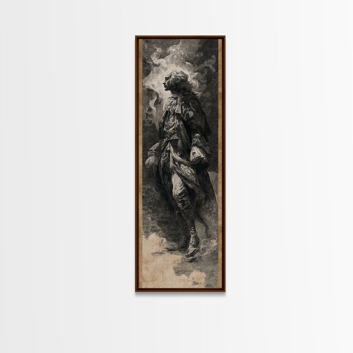 The Haunted Hotel, Baroque Witchcraft Art, Tall Narrow Wall Art, Gothic Horror Wall Art, Framed Canvas Print, Halloween Wall Art