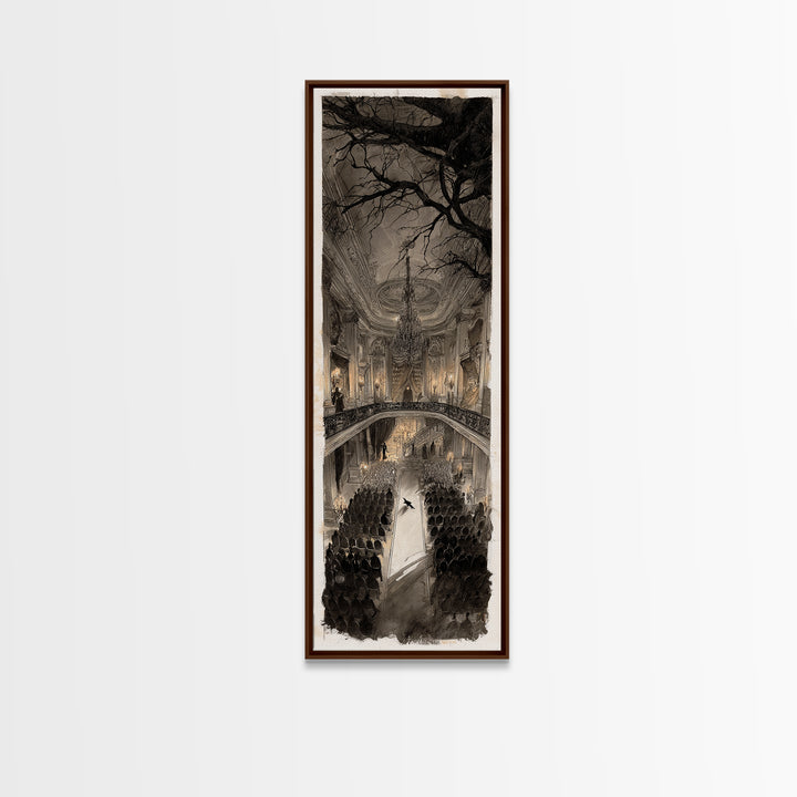 The Haunted Hotel, Decadent Gothic Art, Tall Narrow Wall Art, Gothic Horror Wall Art, Canvas Print, Halloween Wall Art