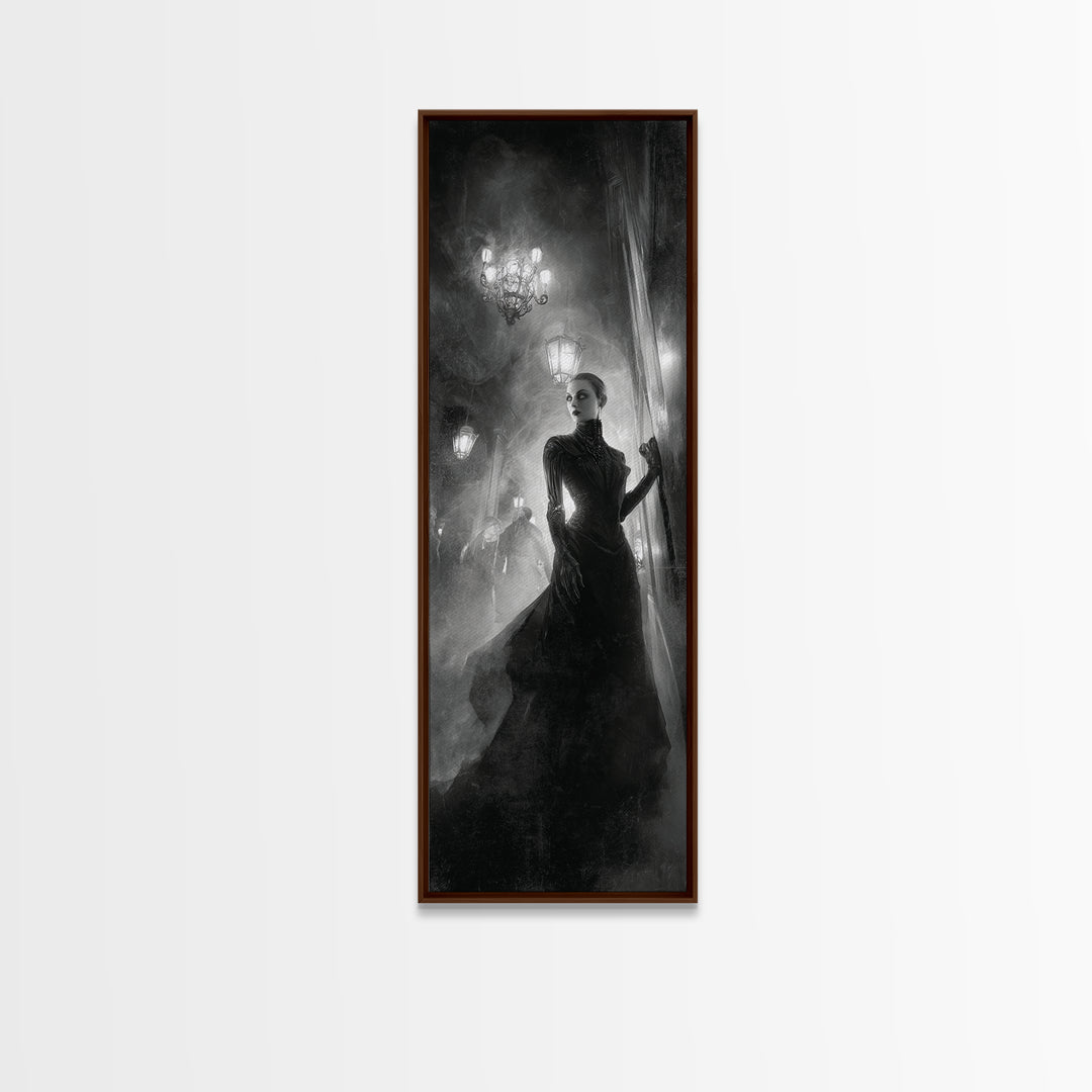 The Haunted Hotel, Biomechanical Horror Art, Tall Narrow Wall Art, Dark Fantasy Wall Art, Canvas Print, Halloween Wall Art