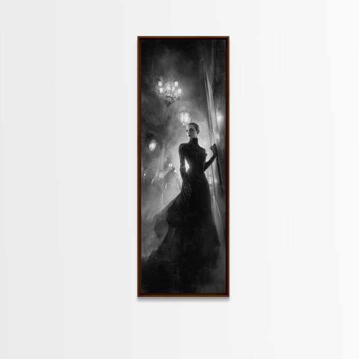 The Haunted Hotel, Biomechanical Horror Art, Tall Narrow Wall Art, Dark Fantasy Wall Art, Canvas Print, Halloween Wall Art